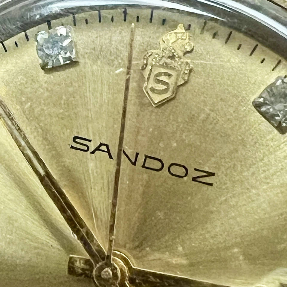 Vintage Sandoz ETA Automatic Diamond Indices Date 25 Jewels Men’s Swiss Watch - Image 4 of 4