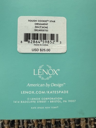 Kate Spade Tough Cookie Star Shaped Christmas Tree Ornament - Picture 3 of 3