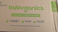 Babyganics Size 4 Diapers 120 Ct New In Box 0.30 per diaper