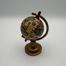 Globo de escritorio miniatura de latón vintage mapa del mundo antiguo estilo antiguo 4" de alto