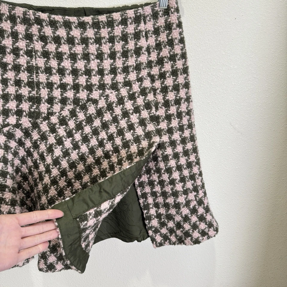Saia feminina vintage INC International Concepts 8 rosa verde tweed preppy feminina - Imagem 4 de 4