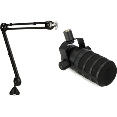 Rode PodMic USB Dynamic Broadcast Microphone and Boom Arm Bundle