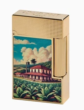 S.T. Dupont Line 2 Perfect Ping Lighter, Cuba Fields & Flag, C16655, New In Box
