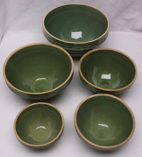 McCoy Window Pane Bowl Set Group of 5