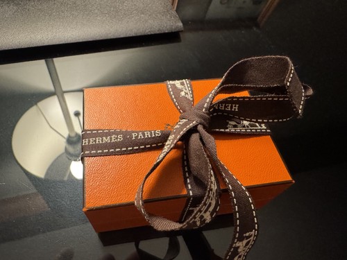 Hermes Auténtico Motivo H 2 Caras Logo Gemelos Plata de Ley 925 Caja y Cinta - Imagen 2 de 7