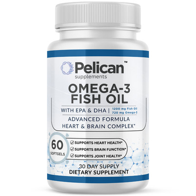 Pelican Omega-3 Fish Oil   Heart, Brain & Joint Support - 60 Softgels
