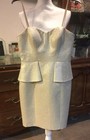 NWT Aiden Mattox Cocktail Party Dress Silver Gold Shiny Sparkle Strapless 4 6