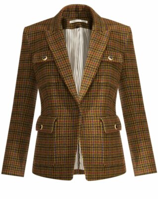 VERONICA BEARD Dickey Jacket womens sz 6 Green Brown NWT HAMLIN Wool Plaid 