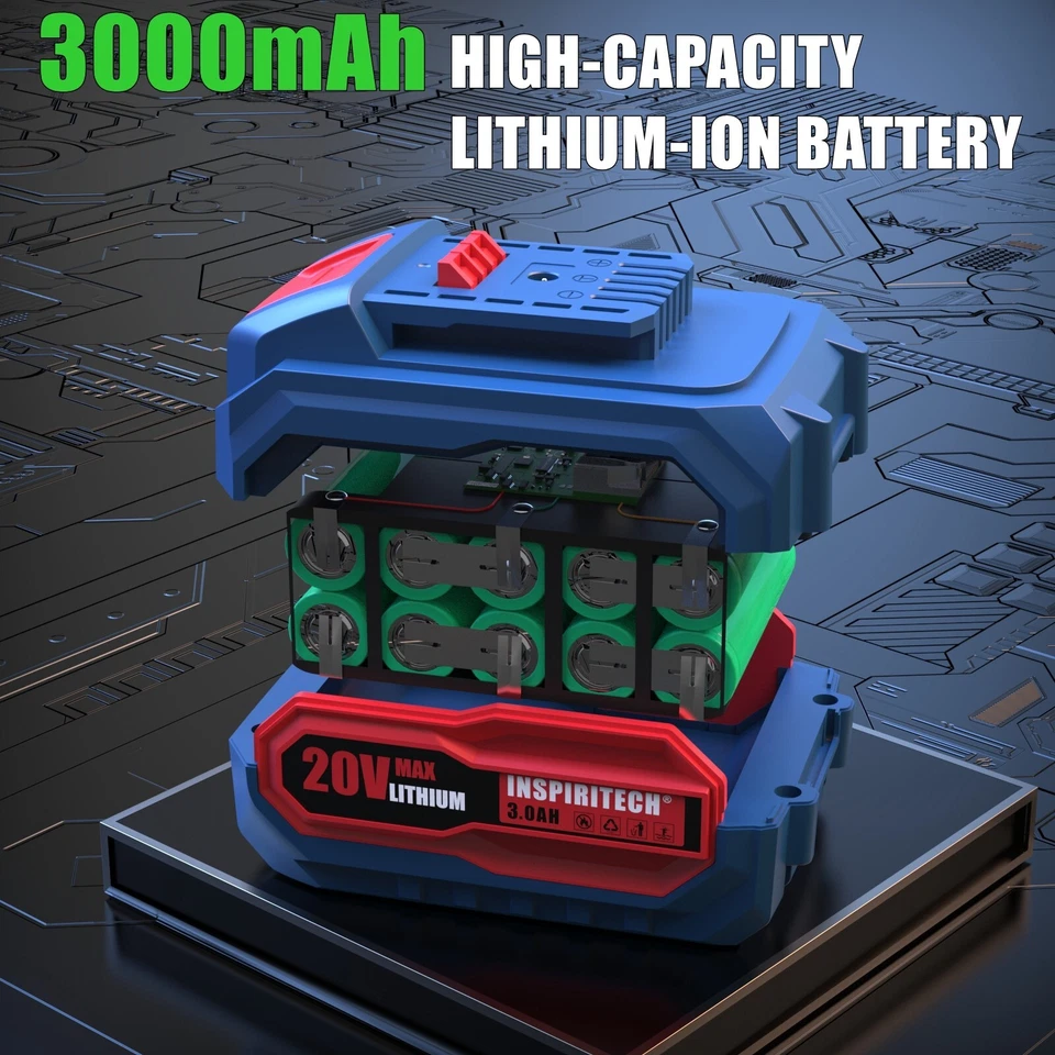 INSPIRITECH Brushless Cordless Drill with Battery and Charger-Metal Chuck - Image 3 of 4