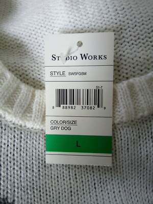 NWT Womens Sz L Scotty Dog Knit Sweater Snow Flakes Pretty & Warm