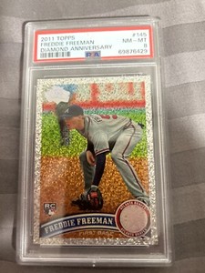 2011 TOPPS FREDDIE FREEMAN ROOKIE RC DIAMOND ANNIVERSARY #145 PSA 8 Near MINT !
