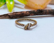 Twisted Band Ring 925 Sterling Silver Handmade Thumb Ring Size 7 T208