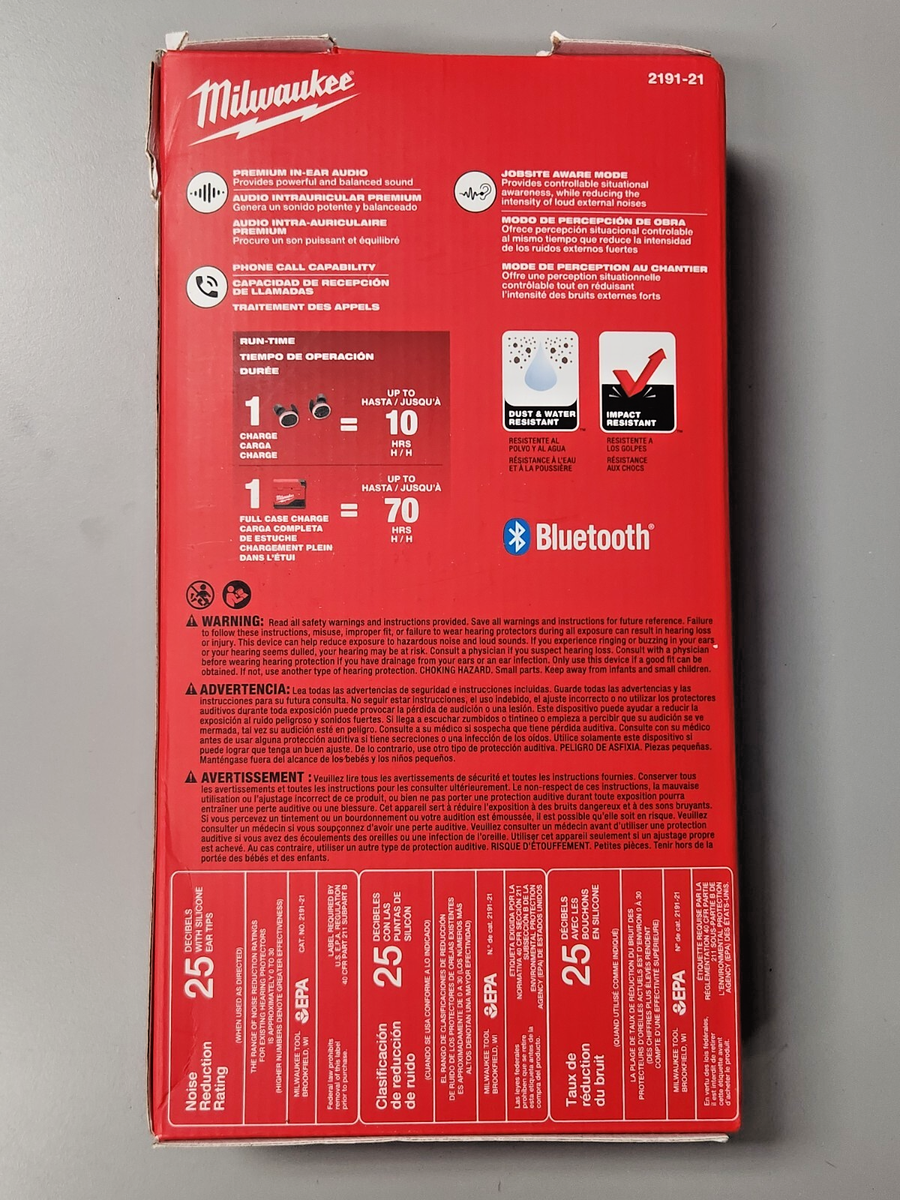 men'segg【18冊】 Milwaukee 2191-21 REDLITHIUM USB Bluetooth Jobsite Ear Buds