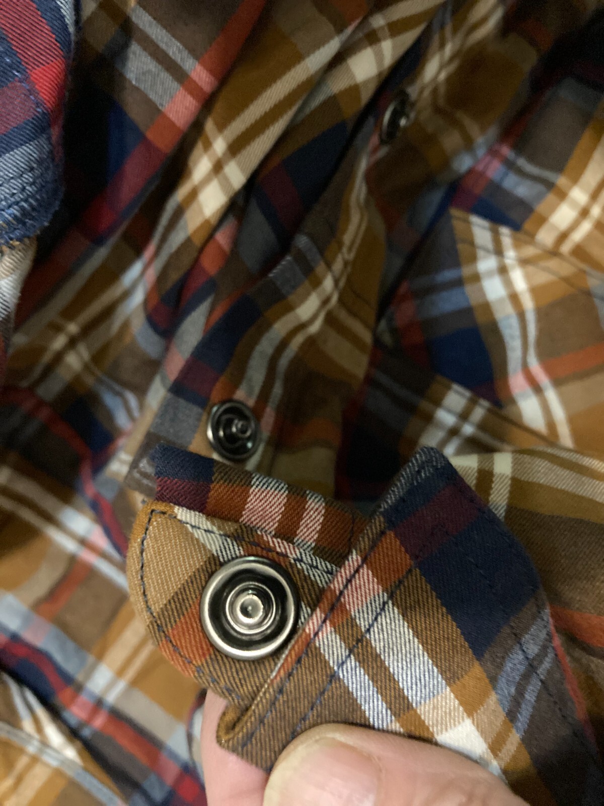 Duluth Trading Co. Standard Fit untuck Brown Plaid Shacket Snap Button Size 3xl image 3