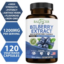 Bilberry Extract 1200mg 30 To 120 Capsules Eye Vision Health HEALTHY BLOOD SUGAR