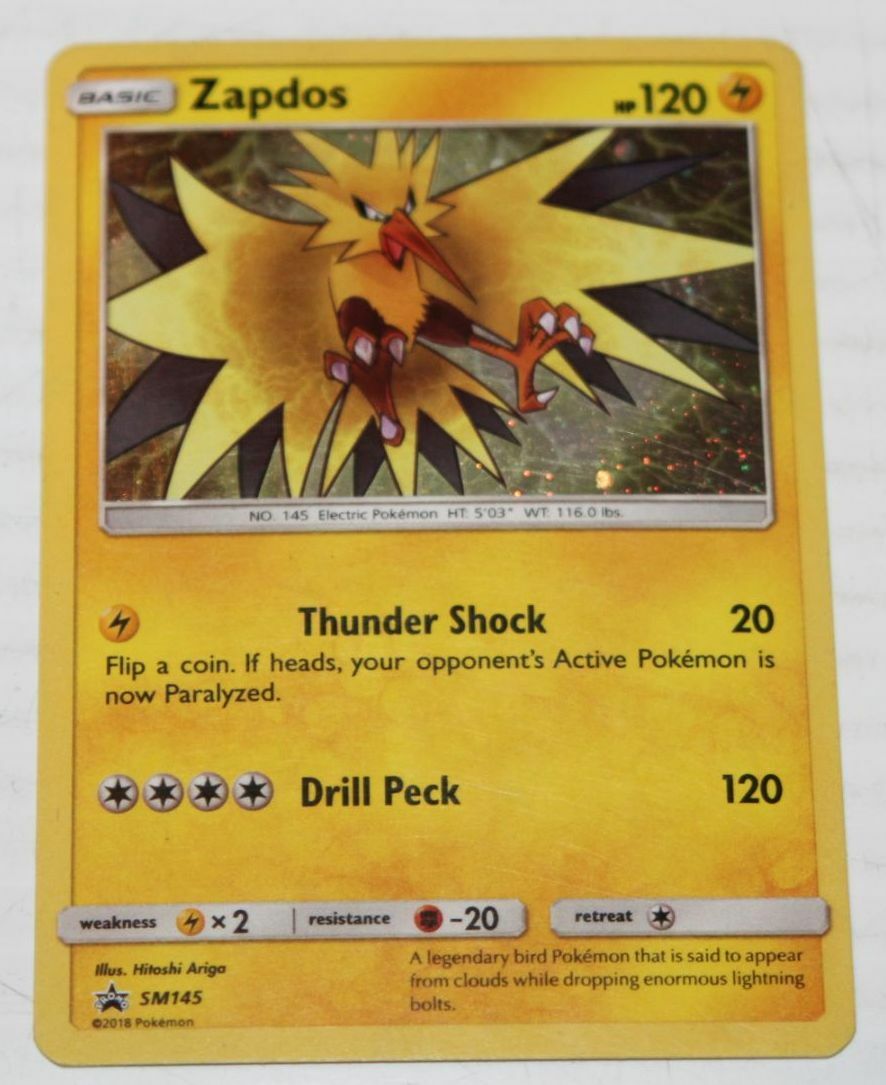 Pokemon: Zapdos SM145 - Holo Pokemon Sun & Moon Promos Rare Pokemon: Zapdos SM145 - Holo Pokemon Sun & Moon Promos Rare