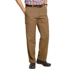 New Croft & Barrow Men Hidden Expandable Waistband Canvas Flat-Front Cargo Pants