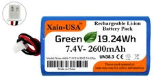 7.4V-2600mAh Li-ion Replacement Battery Pack with JST-XH2