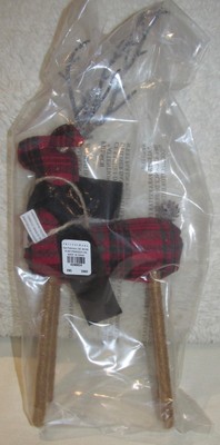 Pottery Barn Plaid Fabric Reindeer Ornament 1 Large New W Tags Ebay