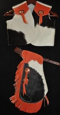 Custom Made Hair On Cowhide Leather Kids Chinks and Vest Set/Made in USA