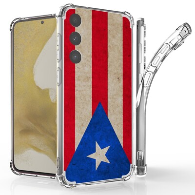 Blue Red TPU Case + Tempered Glass Screen For Samsung Galaxy Phone Clear Cover