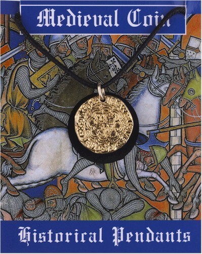 Collier Pendentif Templier Médiéval - Plaqué Or - Alliage Zinc - Style Vintage Et Historique - Cadeau Bijou Homme Ou Femme