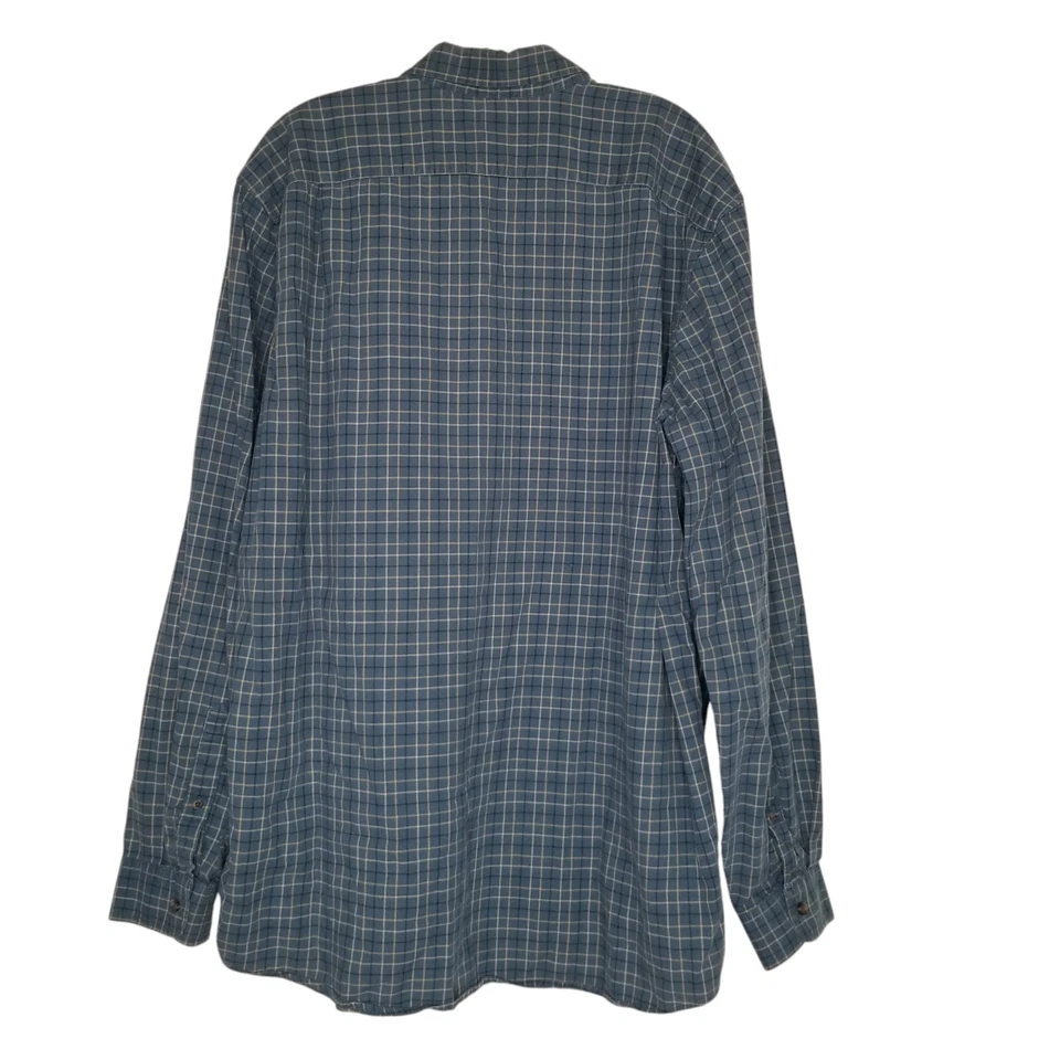 Camisa de Vestir Eddie Bauer Para Hombres XL Alta Azul Rejilla Cuadros Botones XLT Relajada Foto 2 de 4
