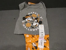 Jumping Beans DISNEY Mickey & Minnie Mouse HAPPY HALLOWEEN  12M L/S Pant Set