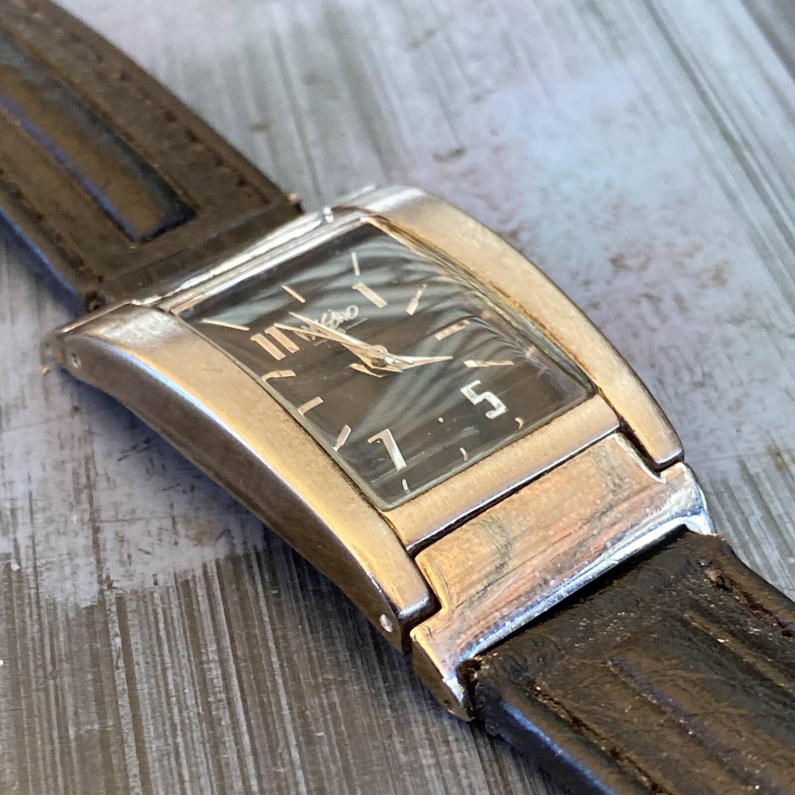 Mossimo Black Dial Silver Tone Rectangle Case Bla… - image 8