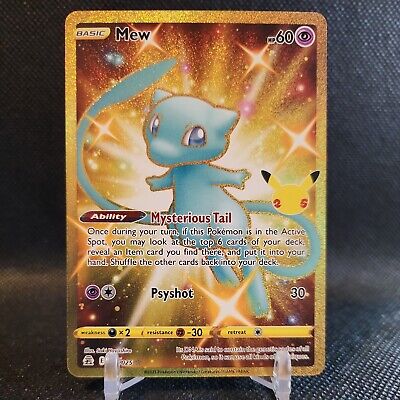 Mavin  Mew - 025/025 - Celebrations - Pokémon TCG Pokémon Gold Shiny Card  NM