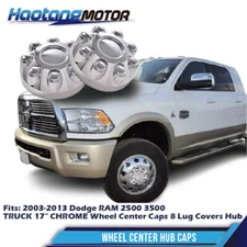 4Pcs 17" Chrome Wheel Center Hub Caps 8 Lug Covers Fits For Ram 2500 3500 Truck