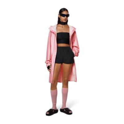 Rains Long Jacket Outerwear Streetwear Waterproof Pink Sky Unisex Medium NWT 