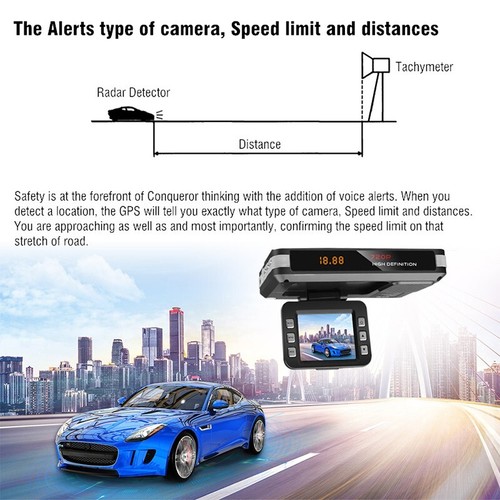 2 In1 Car Dash Cam Video Speed Detector GPS Camera Record DVR Radar Laser No TF - Picture 9 of 12