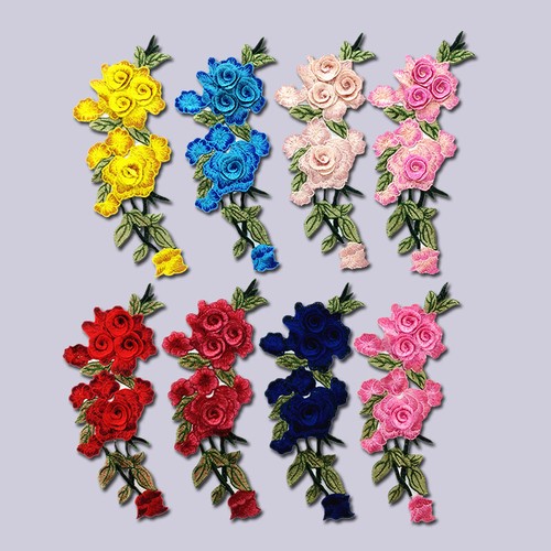 3D Lace Flower Embroidery Patch Trims Sewing Applique Clothes Craft Accessories - Picture 4 of 18