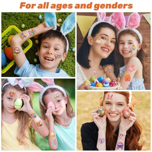 Easter Temporary Tattoos, 117 PCS Easter Fake Tattoos, Waterproof Realistic Colo - Picture 5 of 6