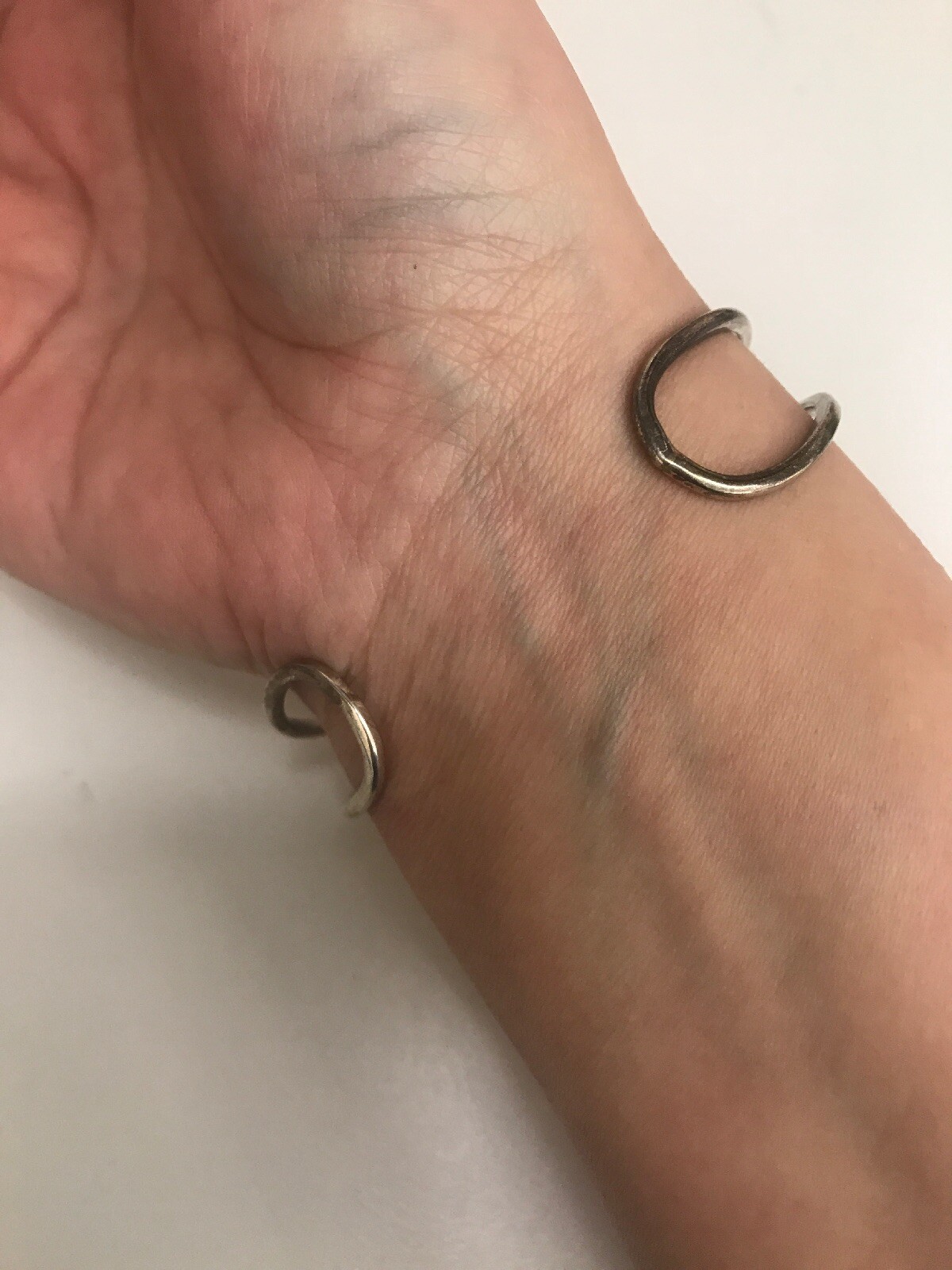 Photo 7 of Sterling silver Bangle bracelet with stone, by taxco mexico TA-16 ~ 21g, B56