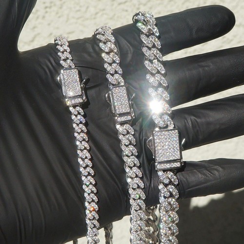 VVS Moissanite Cuban Chains or Bracelets Passes Diamond Testers - Picture 9 of 13