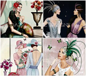 Gorgeous Art Deco Ladies Embellishments (8), Card Making ...