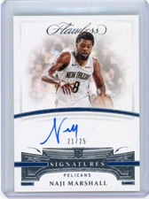 2020-21 Panini Flawless Signatures Rookie Autograph #AUT-NAJ Naji Marshall 21/25