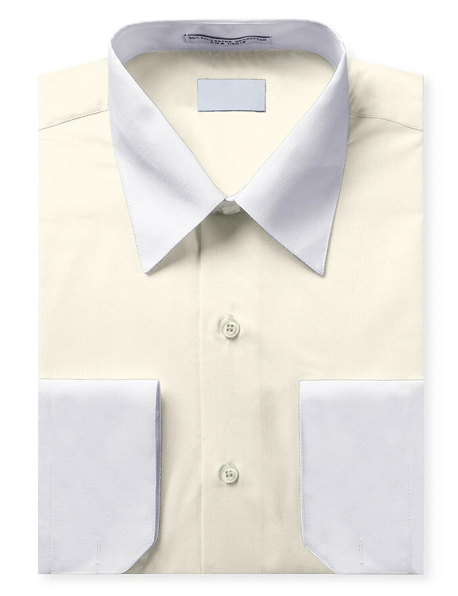 Ivory Cotton Blend Dress Shirts for Men for sale | eBay