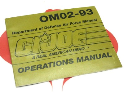 GI Joe Hall of Fame 12'' Scale ACE Operations Manual Booklet Insert 1992
