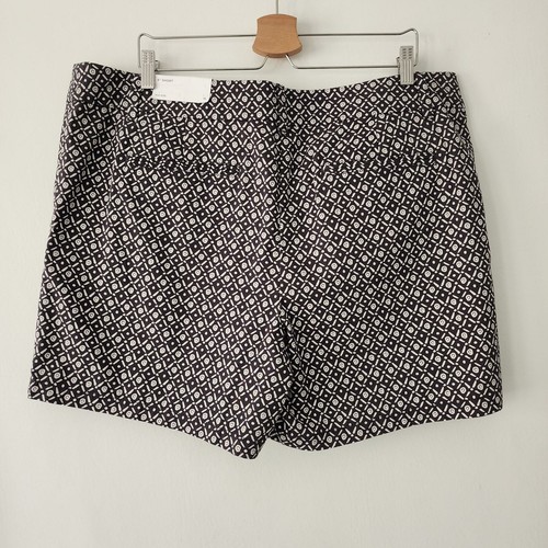 New Loft Outlet blue diamond design chino 6" short mid rise shorts womens sz 16 - Picture 3 of 8