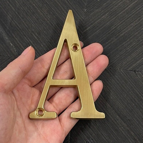 Solid Brass 4" House Number Apartment Door Home Mailbox Address Outdoor Sign#0-9 - Picture 17 of 36
