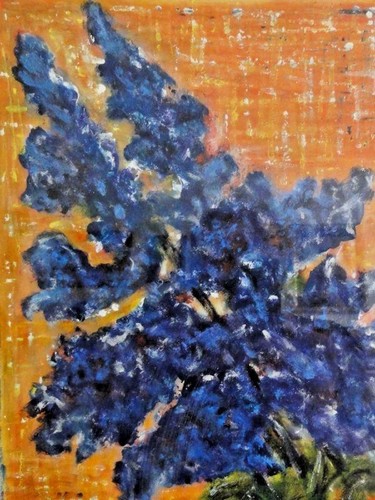 Monogrammist "C M.", Fischerhude - Gemälde /TOP-Rahmen: FLIEDERZWEIG IN BLAU - 第 1/3 張圖片