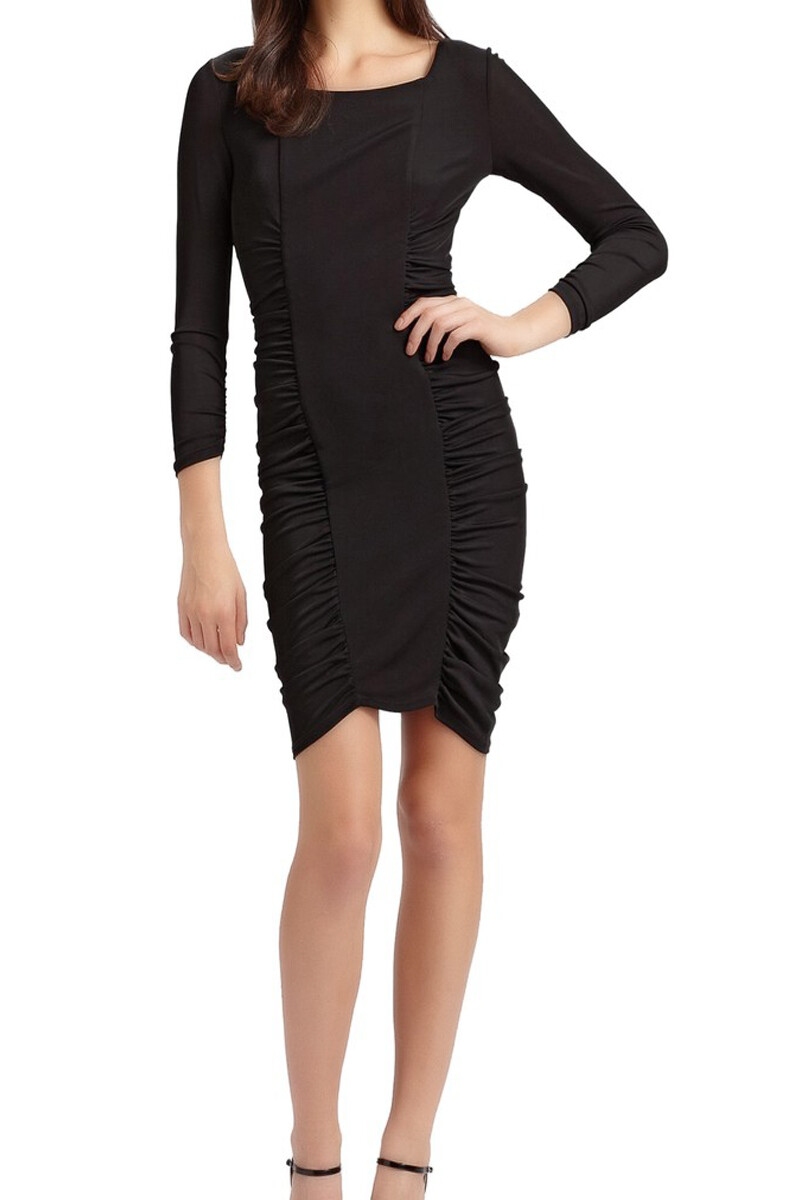bcbg black ruched dress Designer BCBG sz S NWT