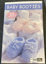 Vtg Rare Leisure Arts Little Books BABY BOOTIES Knit/Crochet 2000 Bk