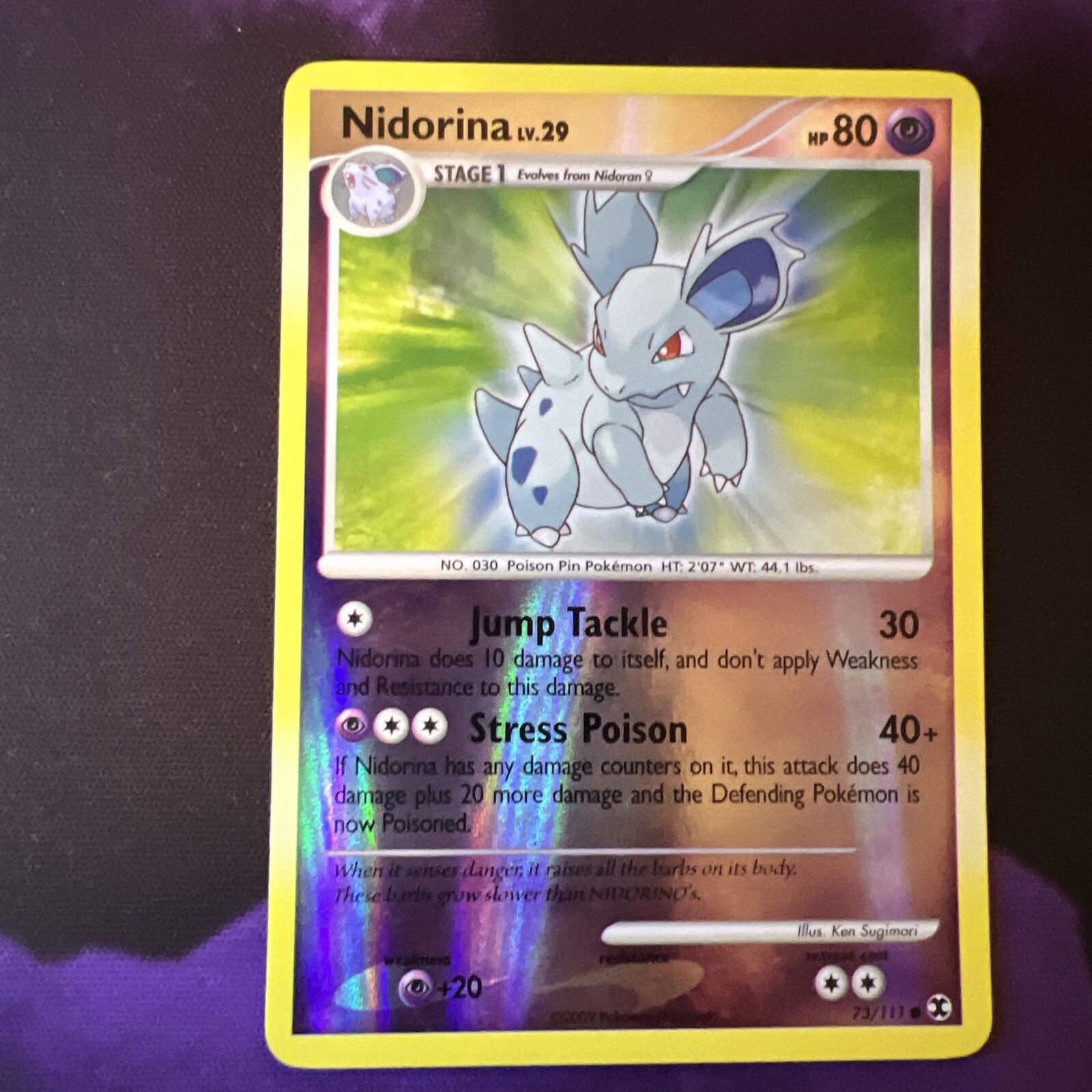 Pokemon Card Nidorina LV.29 Rising Rivals 73/111 Reverse Holo Common LP