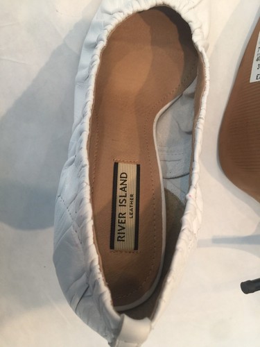 River Island Damen-Pump weiß Leder Stiletto spitz zulaufend Größe 8,5 M - Bild 4 von 7
