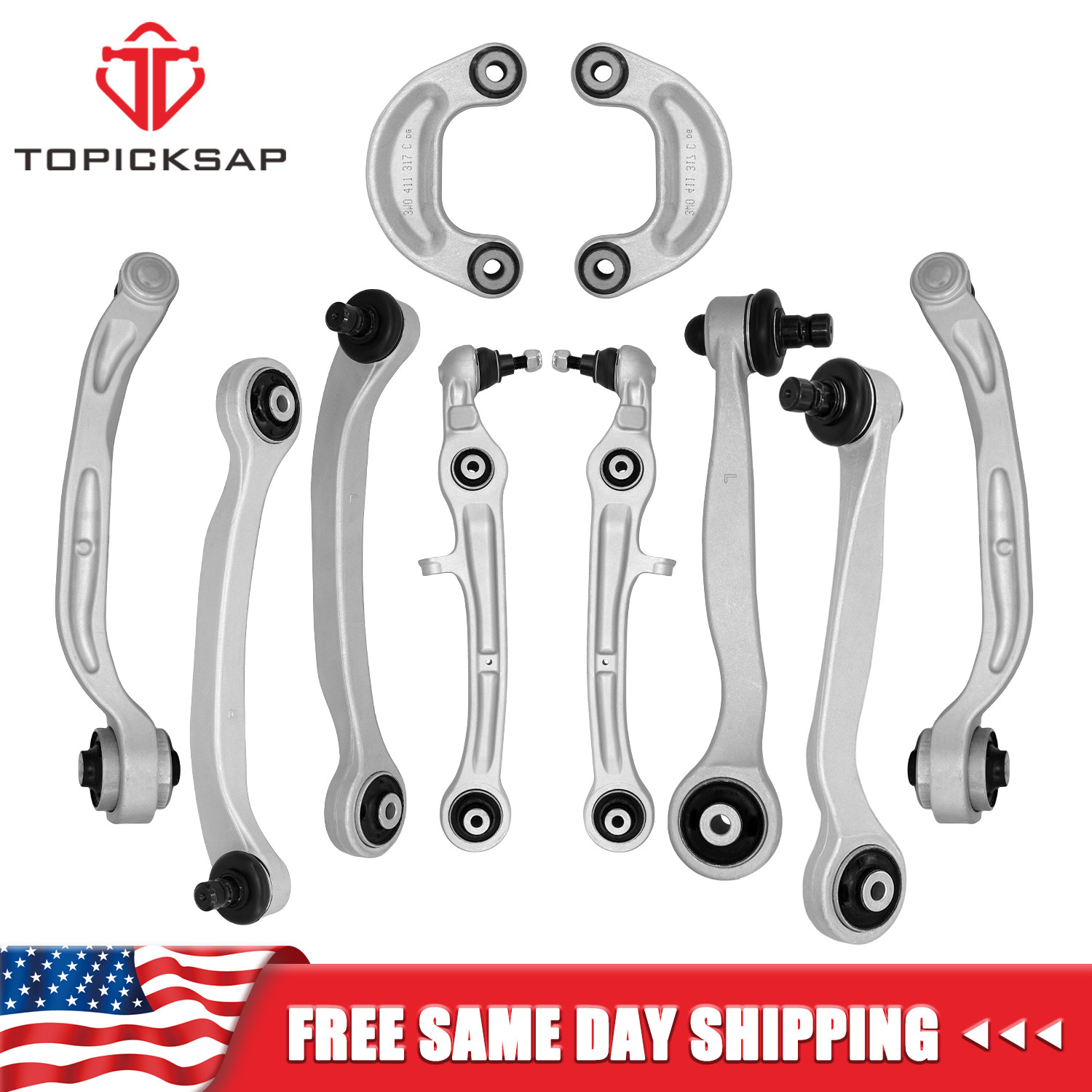 10Pcs Front Upper Lower Control Arms for 2004-2019 Bentley Gt Gtc Flying Spur
