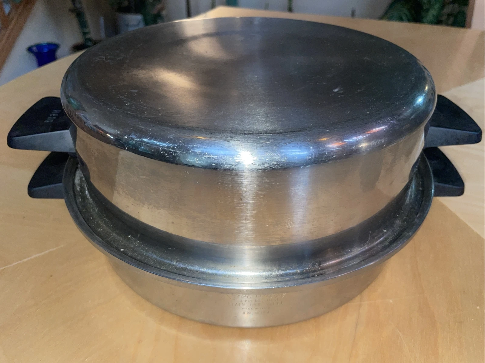 RENA WEAR 9.5” Skillet Pot Pan Dome Lid 18-8 Stainless Steel Vintage Nice!!!